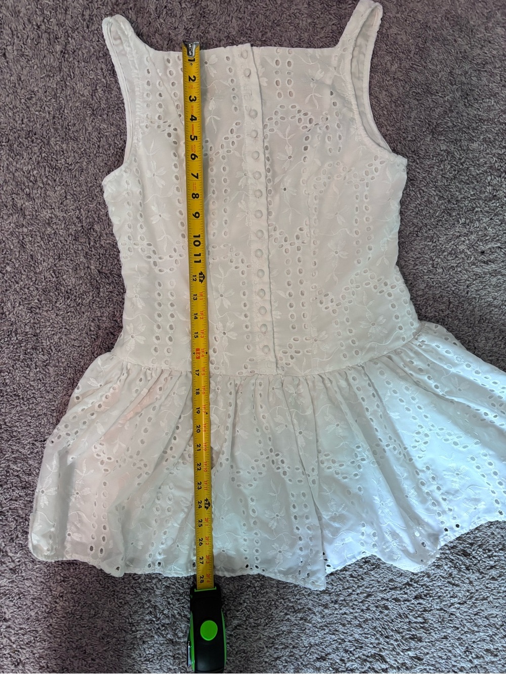 Classic White Eyelet Sleeveless Dress Size XS/S - Picture 9 of 12
